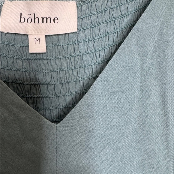 Bohme Elegant Blue Puff Sleeve lined maxi Dress size medium - Picture 6 of 7